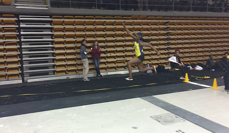 Keller sets school record in pentathlon at Queens University Combined Events