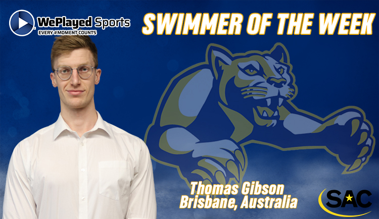 Gibson named SAC Swimmer of the Week