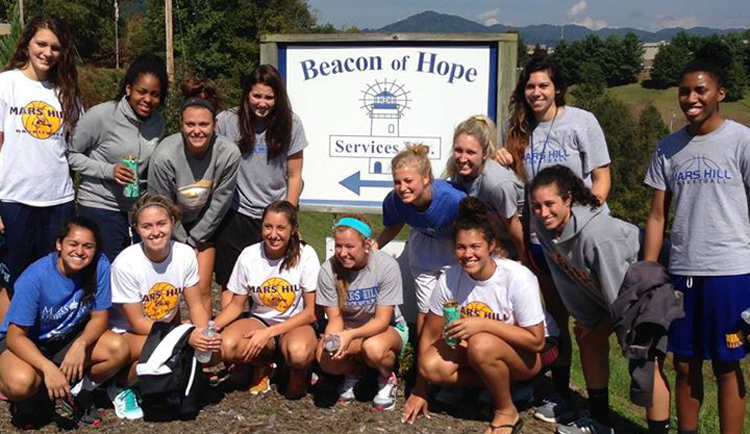 Women's Basketball Volunteers at Beacon of Hope
